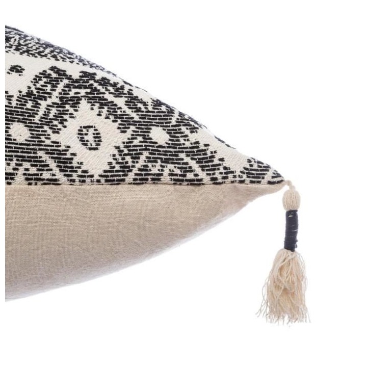 Coussin Jacq Ritual - 60 x 60 cm - Beige et noir