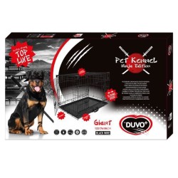 DUVO+ Cage Fer Ninja Edition avec porte coulissante 122 x 76 x 84 cm - 17,4 kg - Noir - Pour chien