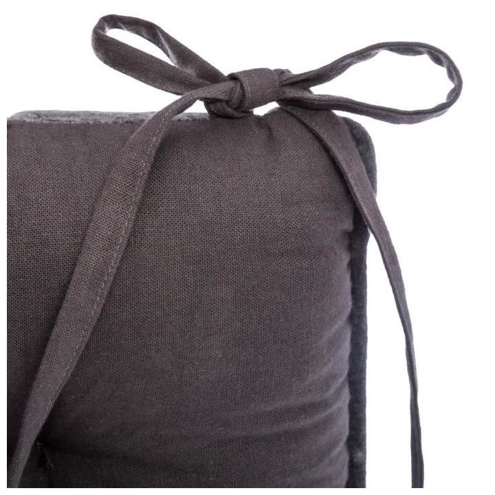 Galette de chaise Velours Coton - 38 x 38 cm - Gris