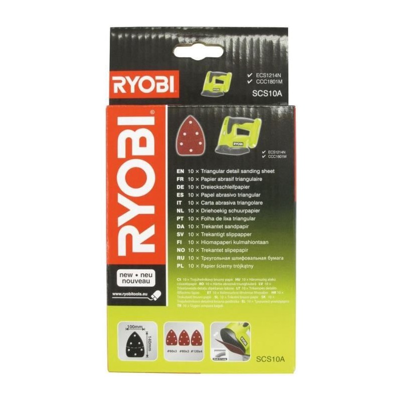 RYOBI Assortiment 10 abrasifs auto-agrippants