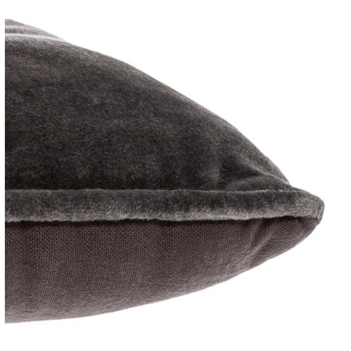 Galette de chaise Velours Coton - 38 x 38 cm - Gris