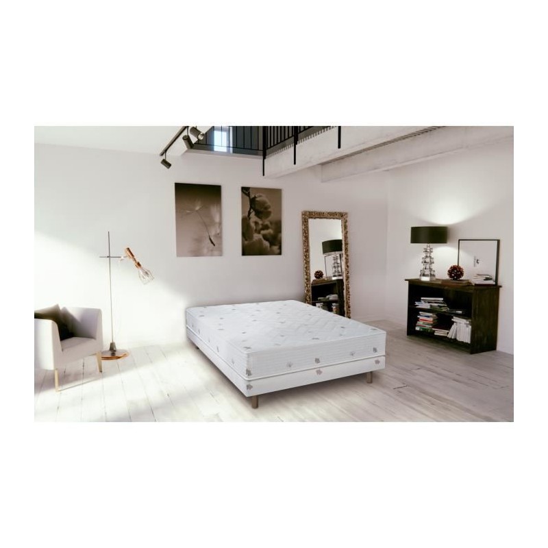 Ensemble Matelas + Sommier OLIVE GREEN - 140 x 190 cm - ECOFRIENDLY