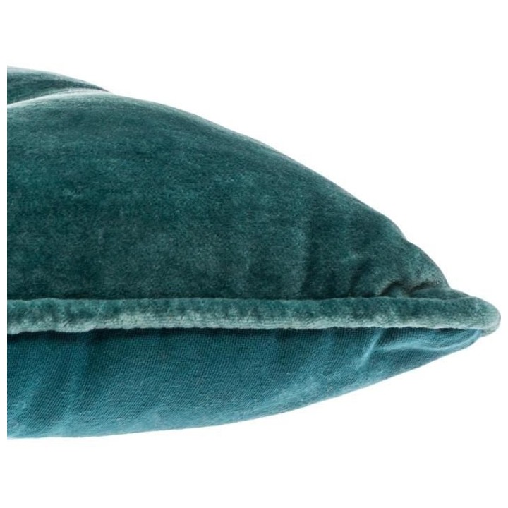 Galette de chaise Velours Coton - 38 x 38 cm - Bleu