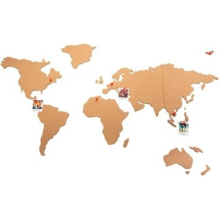 Carte du monde en liege - 102 x 50 cm - Beige