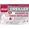 ABEIL Lot de 2 Oreillers a mémoire de forme matelassés- 60x60 cm - Blanc