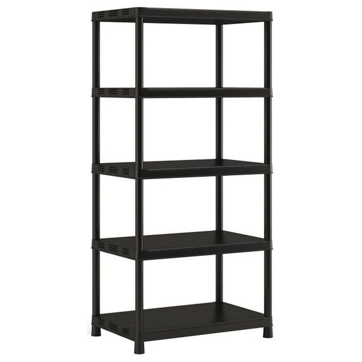 KETER | ETAGERE PLUS X/5, Etageres, Noir, 90 x 60 x 187 cm