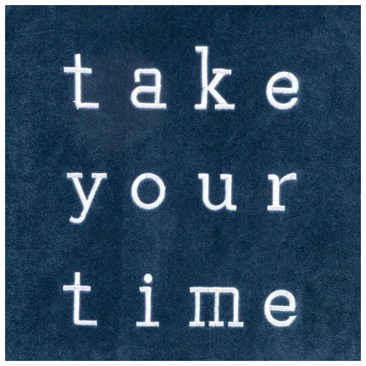 Pouf pliable velours Slow MDF_E1, polyester et mousse PU - Bleu