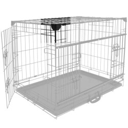 DUVO+ Cage Fer Ninja Edition avec porte coulissante 122 x 76 x 84 cm - 17,4 kg - Noir - Pour chien