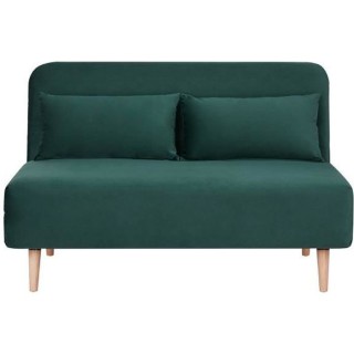 Banquette BZ 2 places - Style scandinave - Velours vert - L 130 x P 90