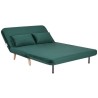 Banquette BZ 2 places - Style scandinave - Velours vert - L 130 x P 90 x 81 cm - DEPLO