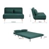 Banquette BZ 2 places - Style scandinave - Velours vert - L 130 x P 90 x 81 cm - DEPLO