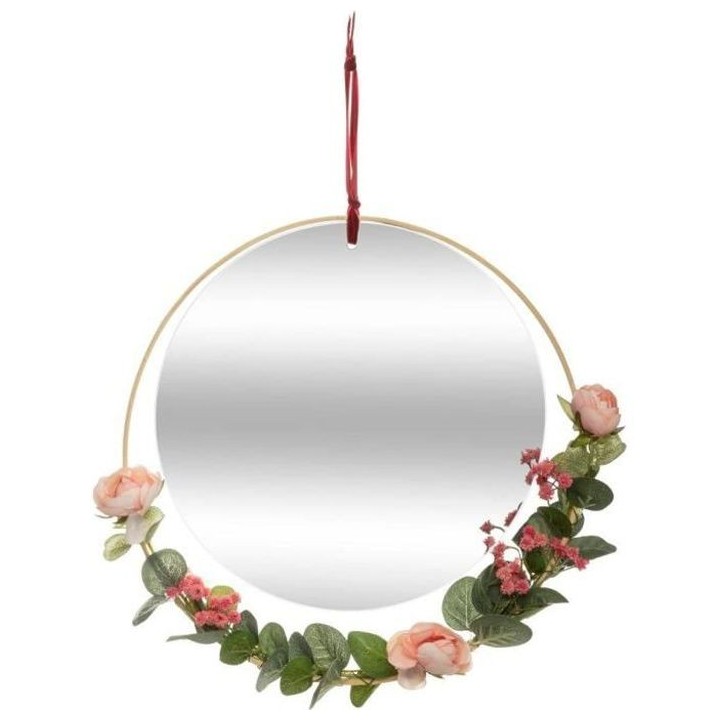 Miroir fleur Poésie - Ø33 cm - Jaune