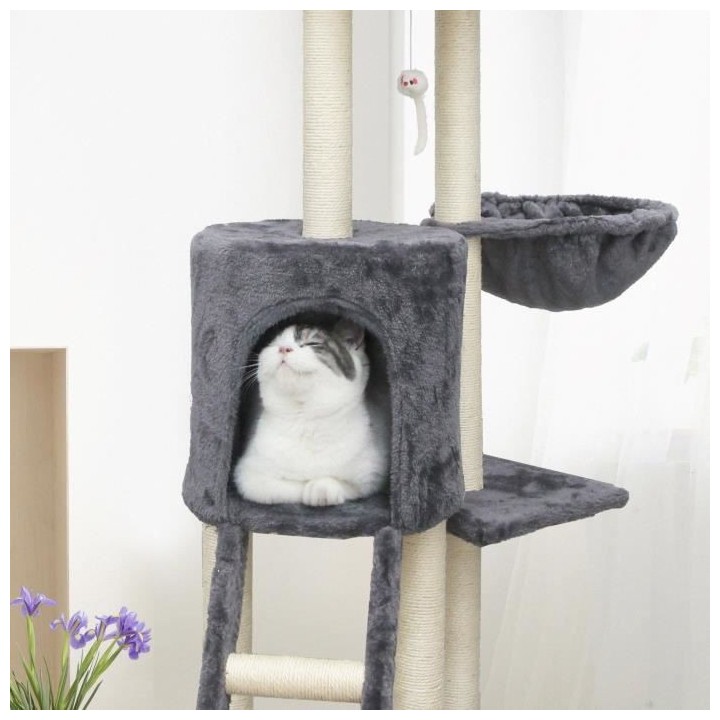 JIPSY Arbre a chat Gris - 79 x 34 x 138 cm - Gris