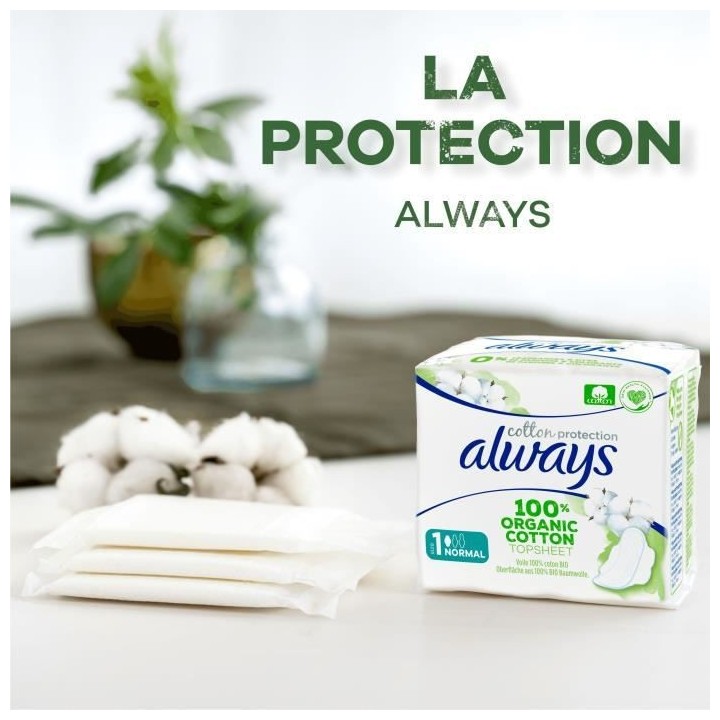 Always Serviettes Cotton Protection Normal Plus 12 unités