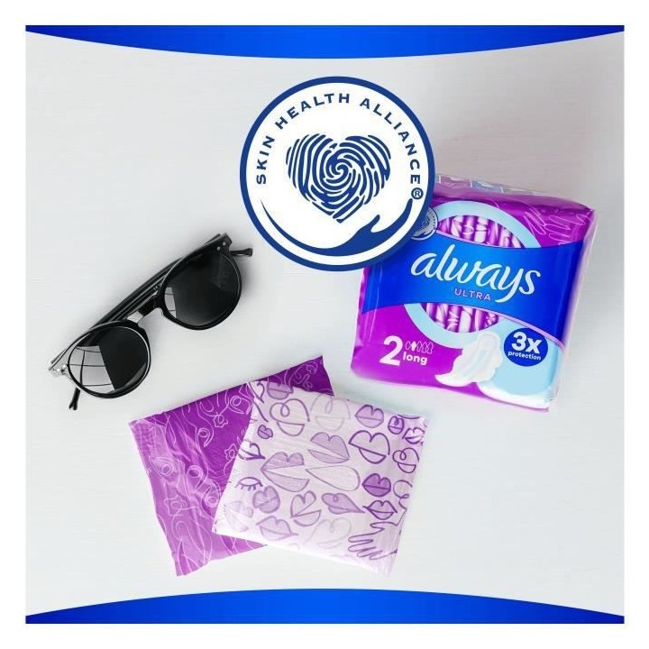 ALWAYS Ultra Serviettes Hygiéniques avec ailettes Long Taille 2 x22