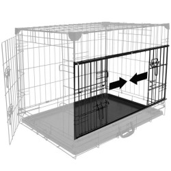 DUVO+ Cage Fer Ninja Edition avec porte coulissante 122 x 76 x 84 cm - 17,4 kg - Noir - Pour chien