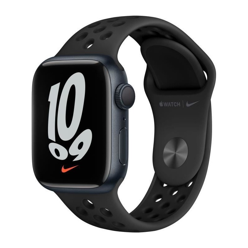 Apple Watch Nike Series 7 GPS + Cellular - 41mm - Boîtier Midnight Aluminium - Bracelet Anthracite/Black Nike Sport Band - Regu