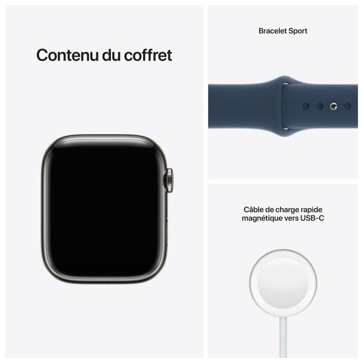 Apple Watch Series 7 GPS + Cellular - 45mm - Boîtier Graphite Stainle