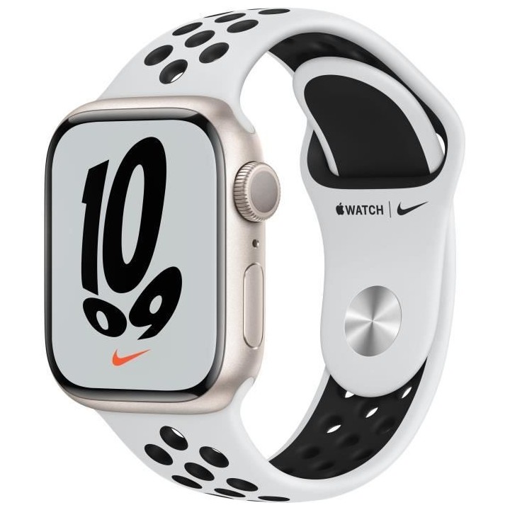 Apple Watch Nike Series 7 GPS - 41mm - Boîtier Starlight Aluminium -