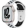 Apple Watch Nike Series 7 GPS - 41mm - Boîtier Starlight Aluminium - Bracelet Pure Platinum/Black Nike Sport Band - Regular