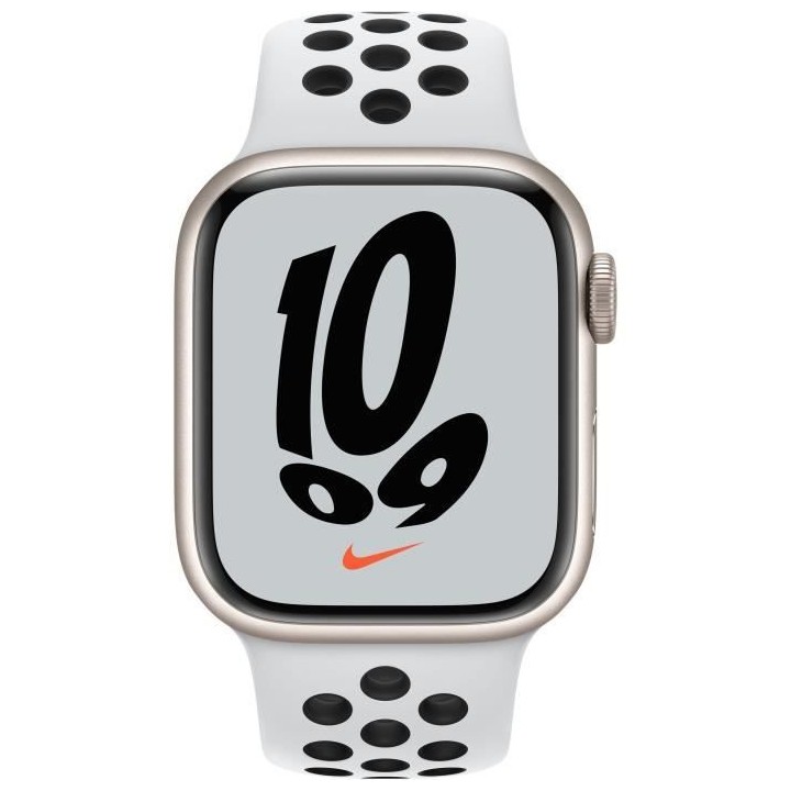 Apple Watch Nike Series 7 GPS - 41mm - Boîtier Starlight Aluminium -