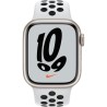 Apple Watch Nike Series 7 GPS - 41mm - Boîtier Starlight Aluminium - Bracelet Pure Platinum/Black Nike Sport Band - Regular