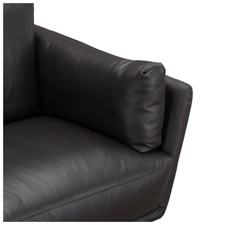 Canapé 2 places ANDERSON - Cuir de vachette Marron foncé - L 171 x P