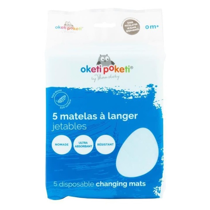 OKETI POKETI 5 MATELAS A LANGER JETABLES