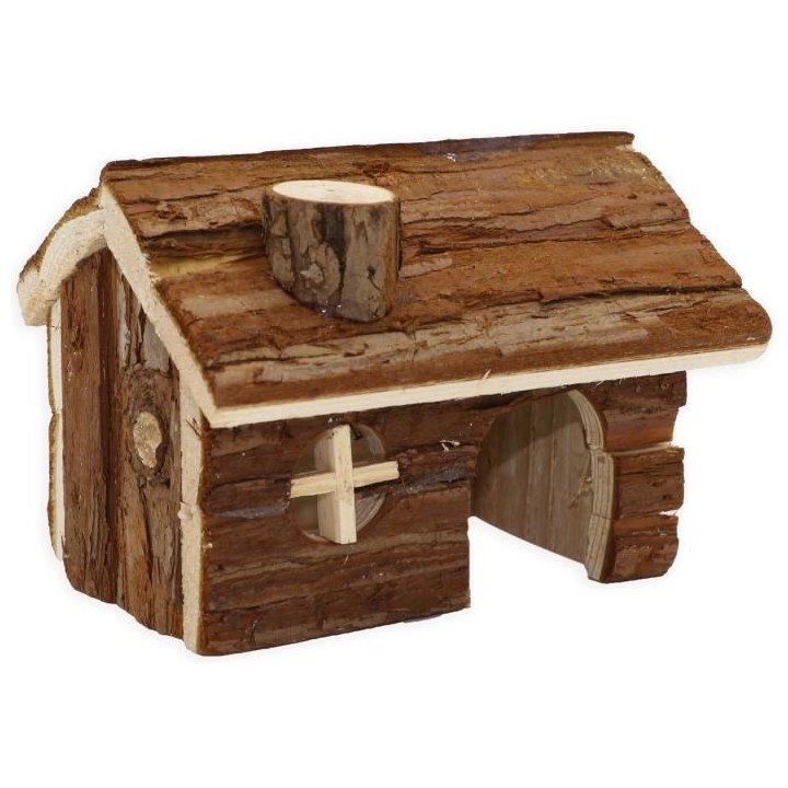 TYROL Chalet 100% écorce de cedre - 14 x 12 x 10 cm - Pour hamster et