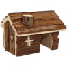 TYROL Chalet 100% écorce de cedre - 14 x 12 x 10 cm - Pour hamster et petits mammiferes