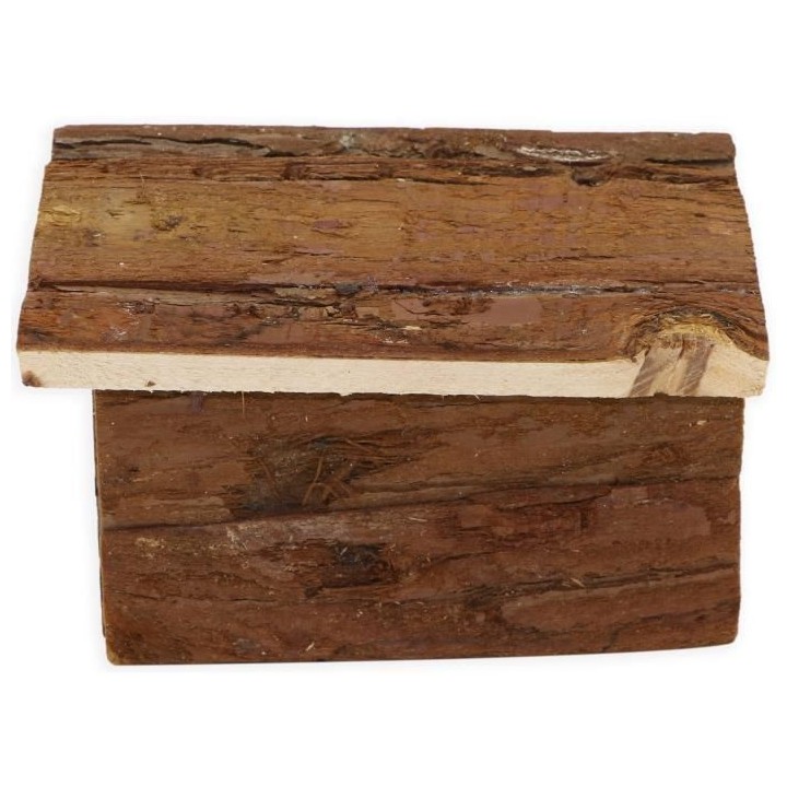 TYROL Chalet 100% écorce de cedre - 14 x 12 x 10 cm - Pour hamster et
