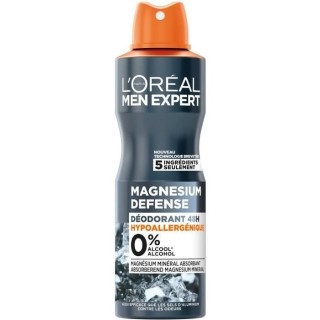 Déodorant Spray 48h Magnesium L'OREAL PARIS - Defense hypoallergéniq