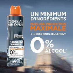 Déodorant Spray 48h Magnesium L'OREAL PARIS - Defense hypoallergénique 0% - 150 ml