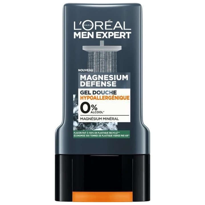 Gel douche Magnesium L'OREAL PARIS - Defense Hypoallergénique 0% - 30