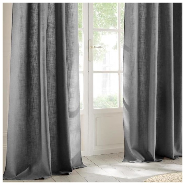 Rideau Clem - 140 x 260 cm - Gris foncé
