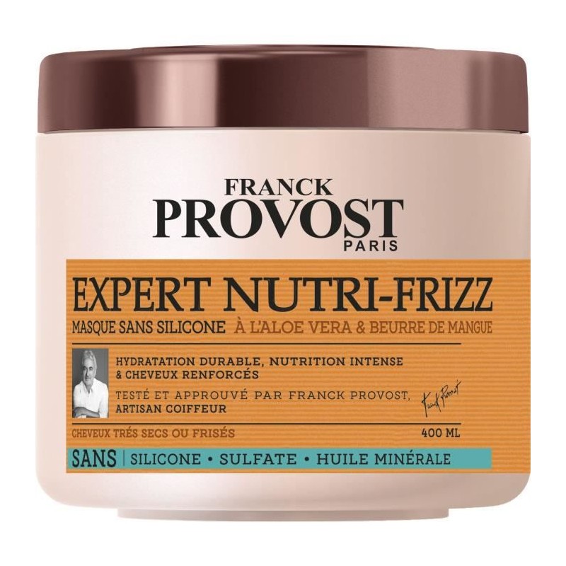 Masque professionnel FRANCK PROVOST Expert Nutri-Frizz - Pour cheveux secs ou frisés - 400 ml