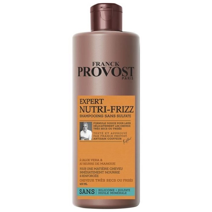 Shampooing FRANCK PROVOST Expert Nutri-Frizz - Aloe Vera et beurre de