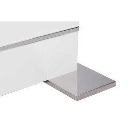 Table extensible 6-8 personnes - Rectangulaire - Panneaux de particules - Mantova - Blanc et alu - L 160- 200 x P90 x H75 cm