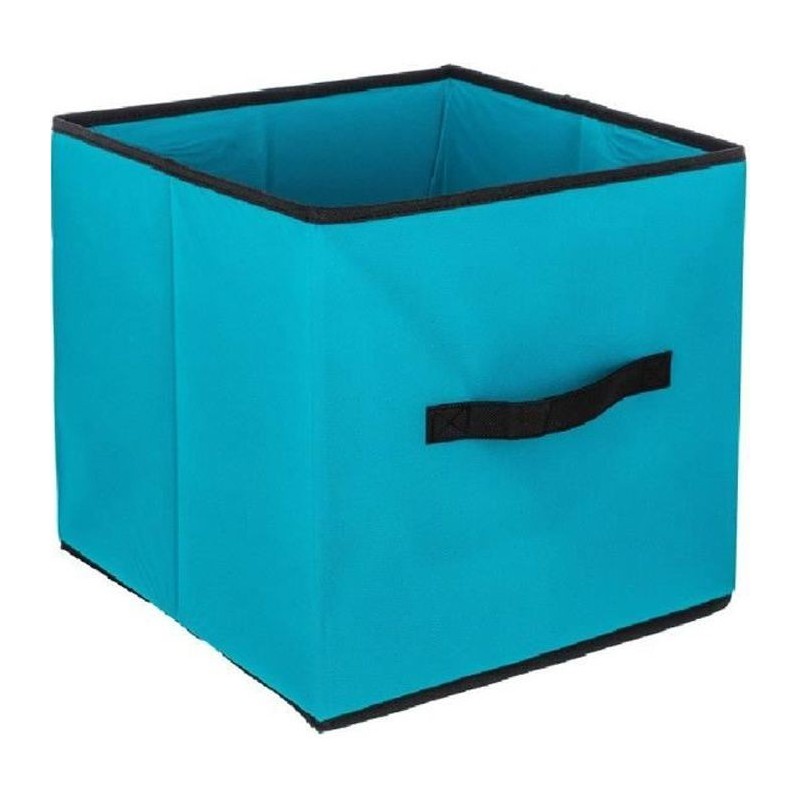 Boîte de rangement/tiroir pour meuble en tissu 31x31cm bleu turquoise