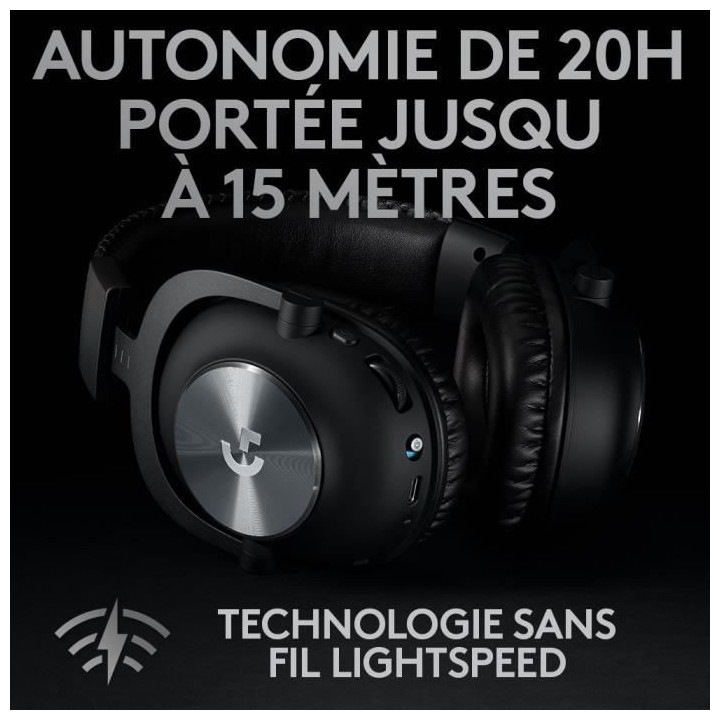 Casque Gaming - Sans fil - LOGITECH G - PRO X GAMING WIRELESS - Noir