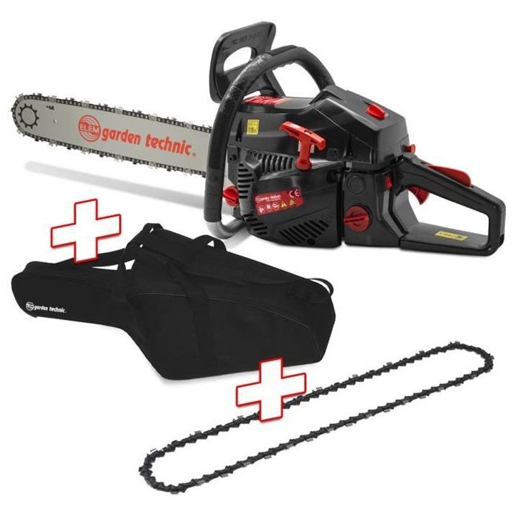 Tronçonneuse thermique 61.5cc 55cm avec sac de transport et 2eme cha