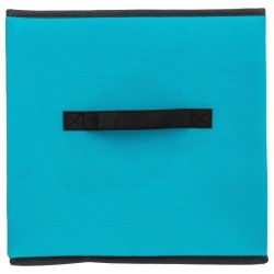 Boîte de rangement/tiroir pour meuble en tissu 31x31cm bleu turquoise