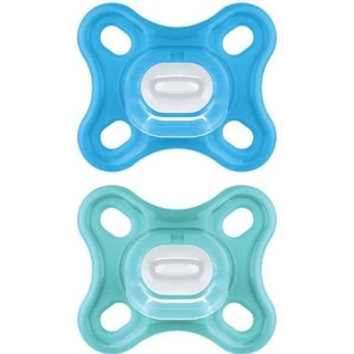 MAM Comfort Sucette Physiologique +0m Bleu Lot de 2 + Boîte de Conser