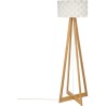 Lampadaire en bambou - E27 - 60 W - H. 150 cm - Blanc