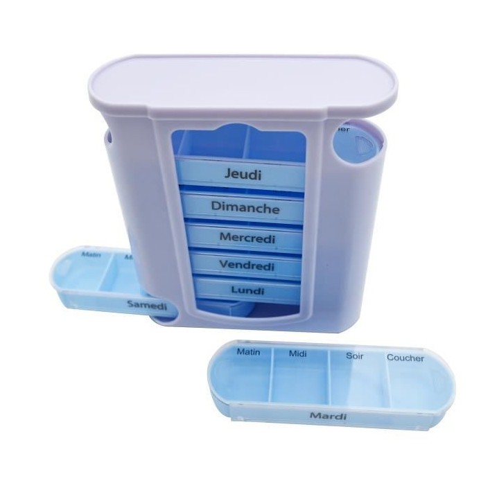 AUTONOMIE ET BIEN eTRE Pilulier Semainier 7 emplacements 4 compartimen