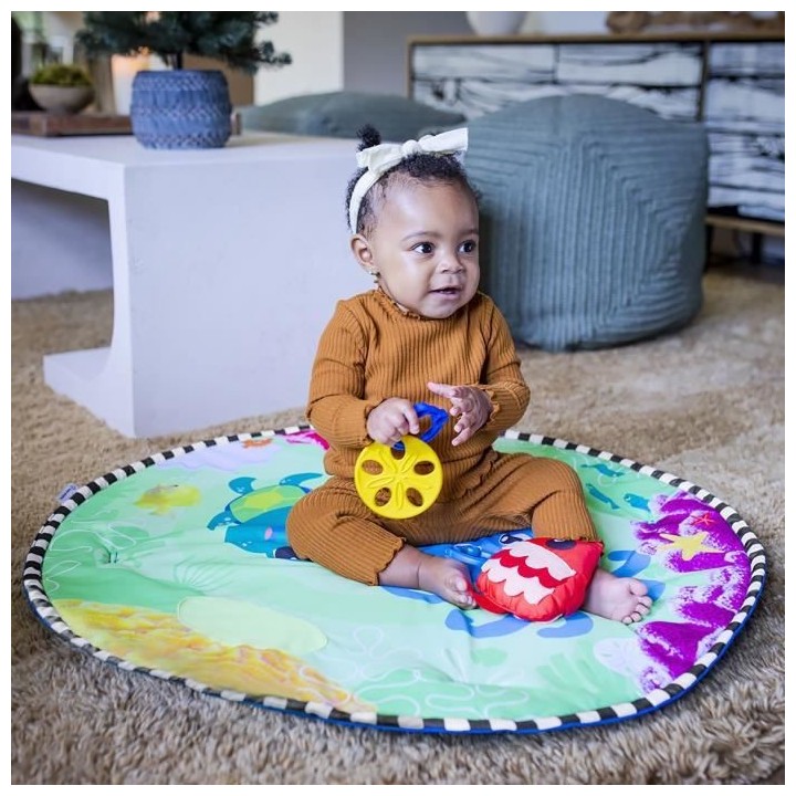 Tapis d'éveil BABY EINSTEIN Ocean - 2 en 1 - Avec coussin d'ean gonfl