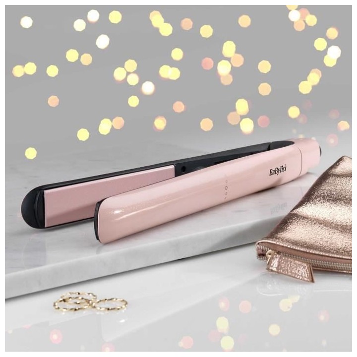 BaByliss Lisseur Rose Blush 235 avec plaques extra-longues en titane-c