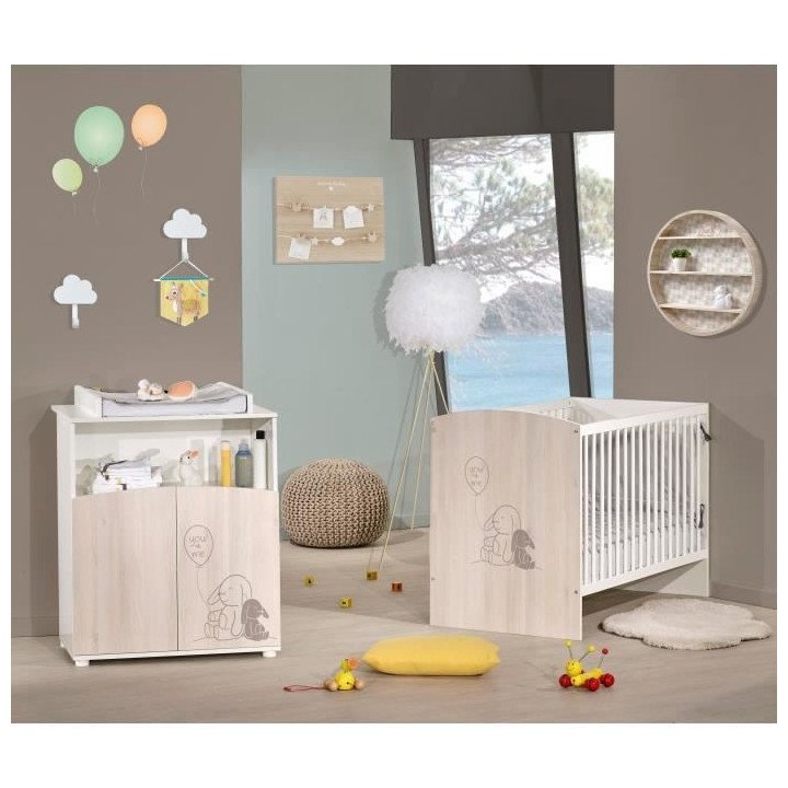 BABYPRICE Lit Bébé Lapinou 120x60 cm 3 positions