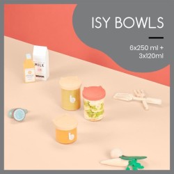 Babymoov ISY BOWLS 9 Pots de conservation en Verre Borosilicate Gradués - 6x250ml + 3x120ml