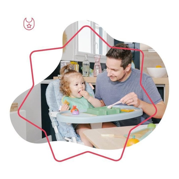 Badabulle Chaise haute pour bébé ultra compacte et légere - Dossier